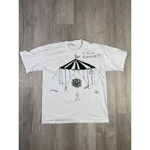 VTG 90s Circus Astroworld White SS Travis Scott  T-shirt XL  Grunge Emo Goth O